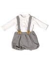 LALALU SALOPETTE + BODY CHEVRON WHITE