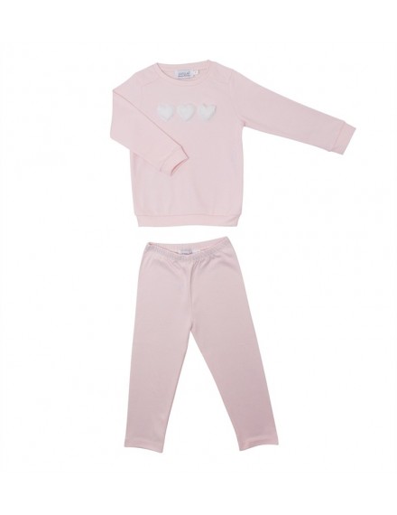 COTOLINI PYJAMA SWEATSHIRT ROZE HART COTOLINI PYJAMA SWEATSHIRT ROZE HART